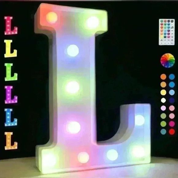 Light Up Colorful LED Marquee Letter lights, 18 Colors Changing Alphabet Letters - Picture 1 of 4